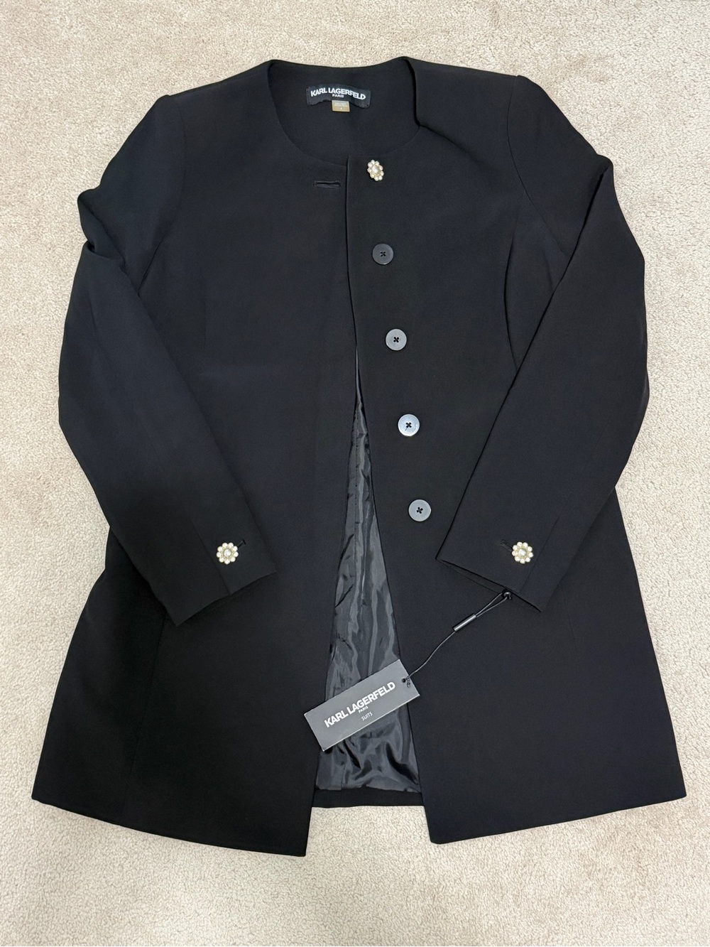 Karl Lagerfeld Black Women's Tailored Coat